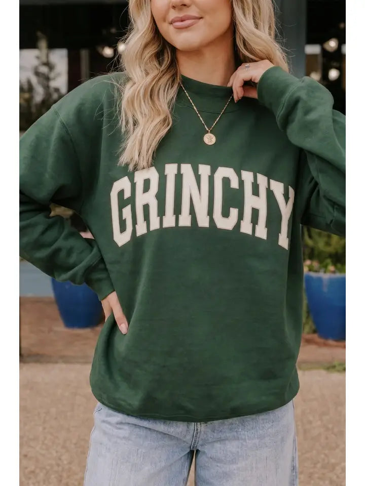 Grinchy Graphic Holiday Sweatshiert Green