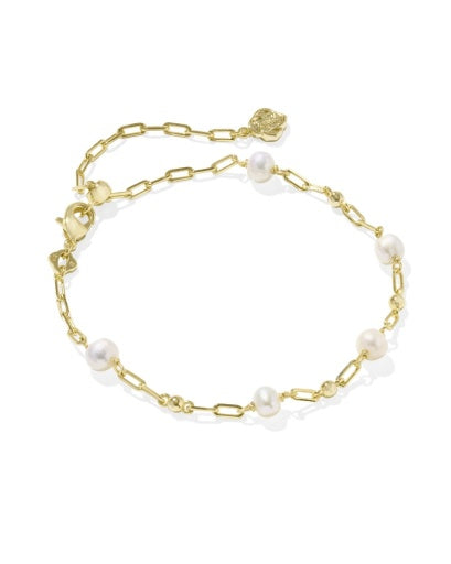 9608880124 ASHTON DELICATE CHAIN BRACELET GOLD FRESHWATER CULTURED PEARL ONE SIZE
