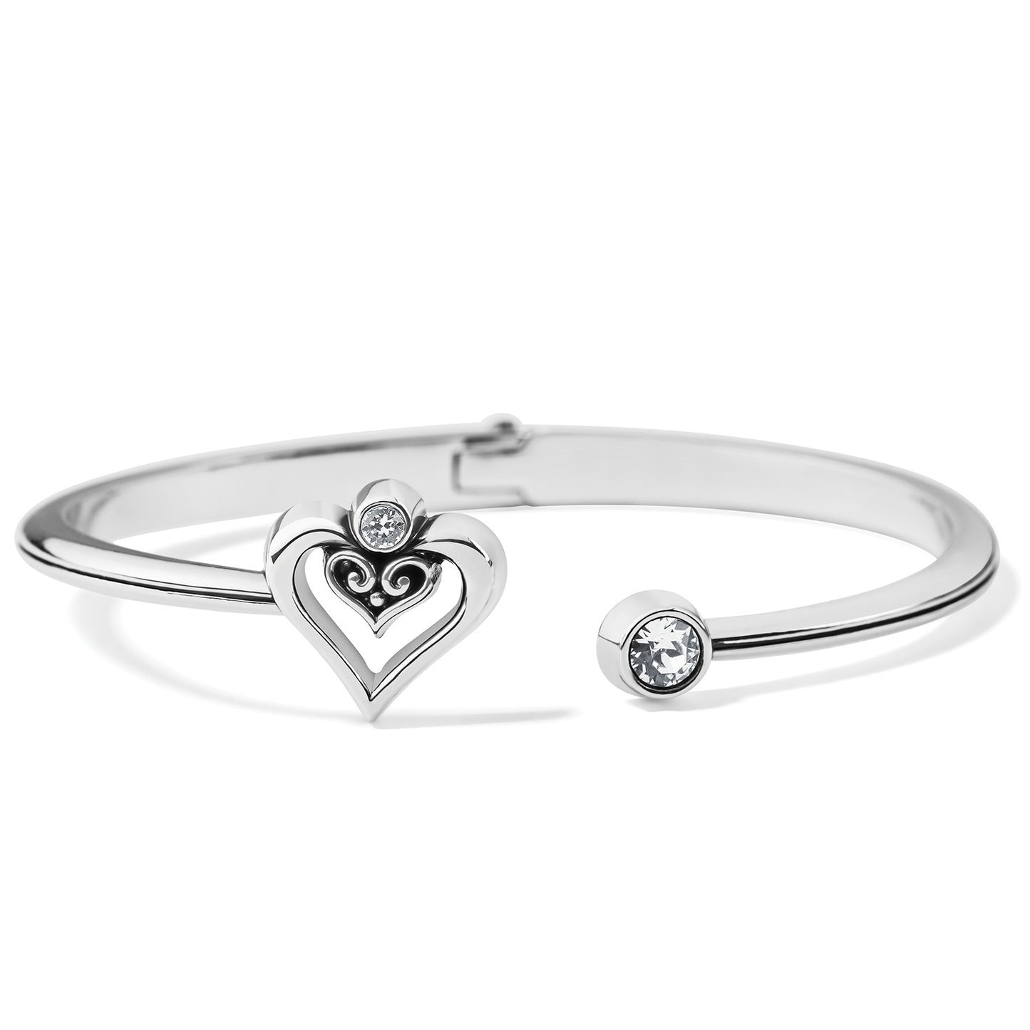 JF8931 Alcazar Duet Heart Open Hinged Bangle