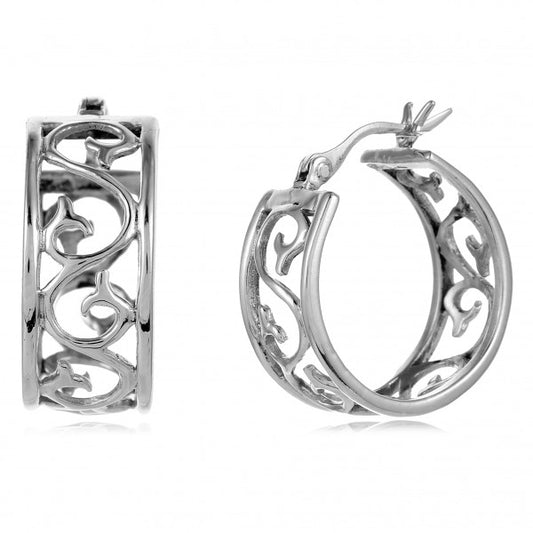 E348 Southern Gates Scroll hoop earrings