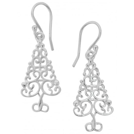 E442 Southern Gates Christmas Tree Earrings