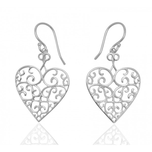 E450 Southern Gates Flat Heart Earrings