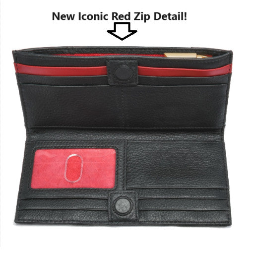 110 North Black/Brushed Gold Red Zipper