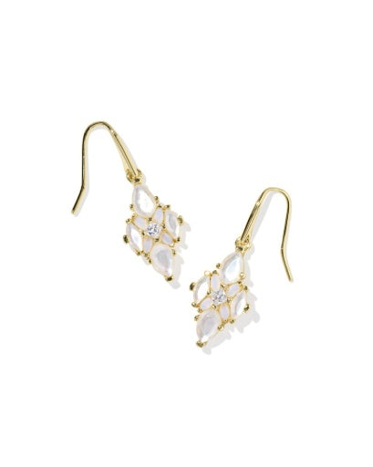 NEW!  9608886063 ABBIE CRYSTAL DROP EARRINGS GOLD NEUTRAL MIX ONE SIZE