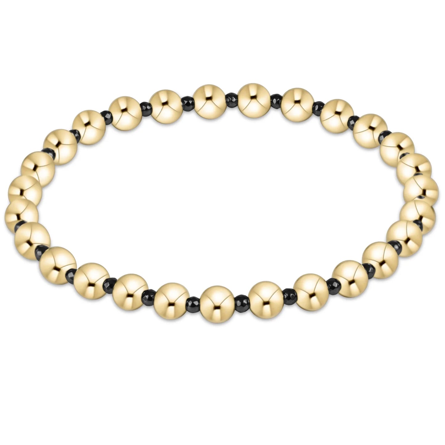 BEXFHEMGRAP5 enewton Extends - Faceted Hematite Grateful Pattern 5mm Bead Bracelet