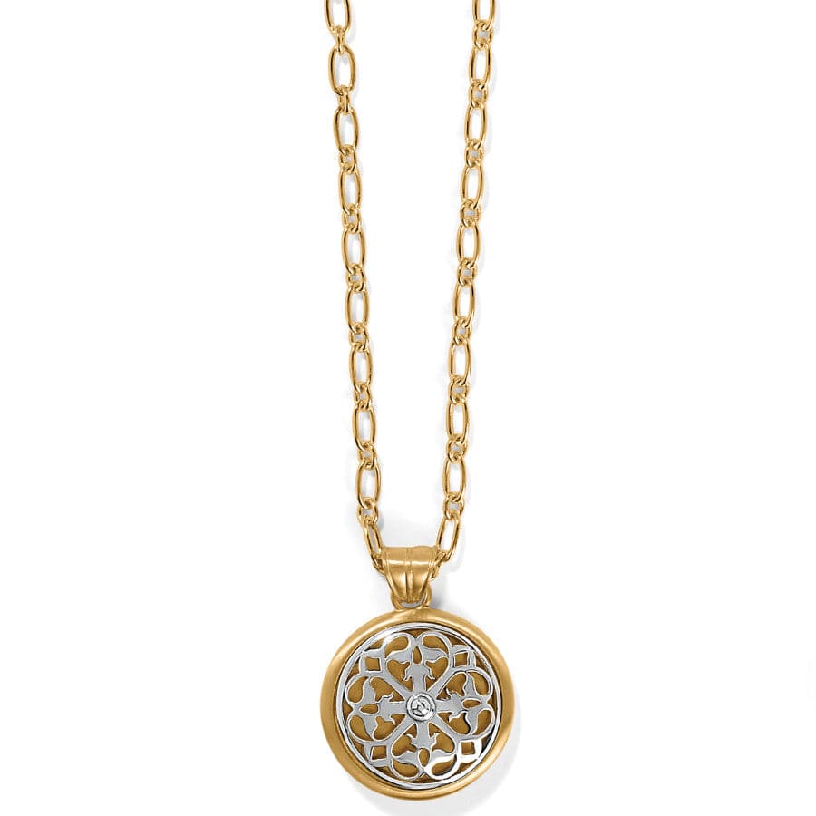 JM7439 Ferrara Two Tone Luce Large Pendant Necklace