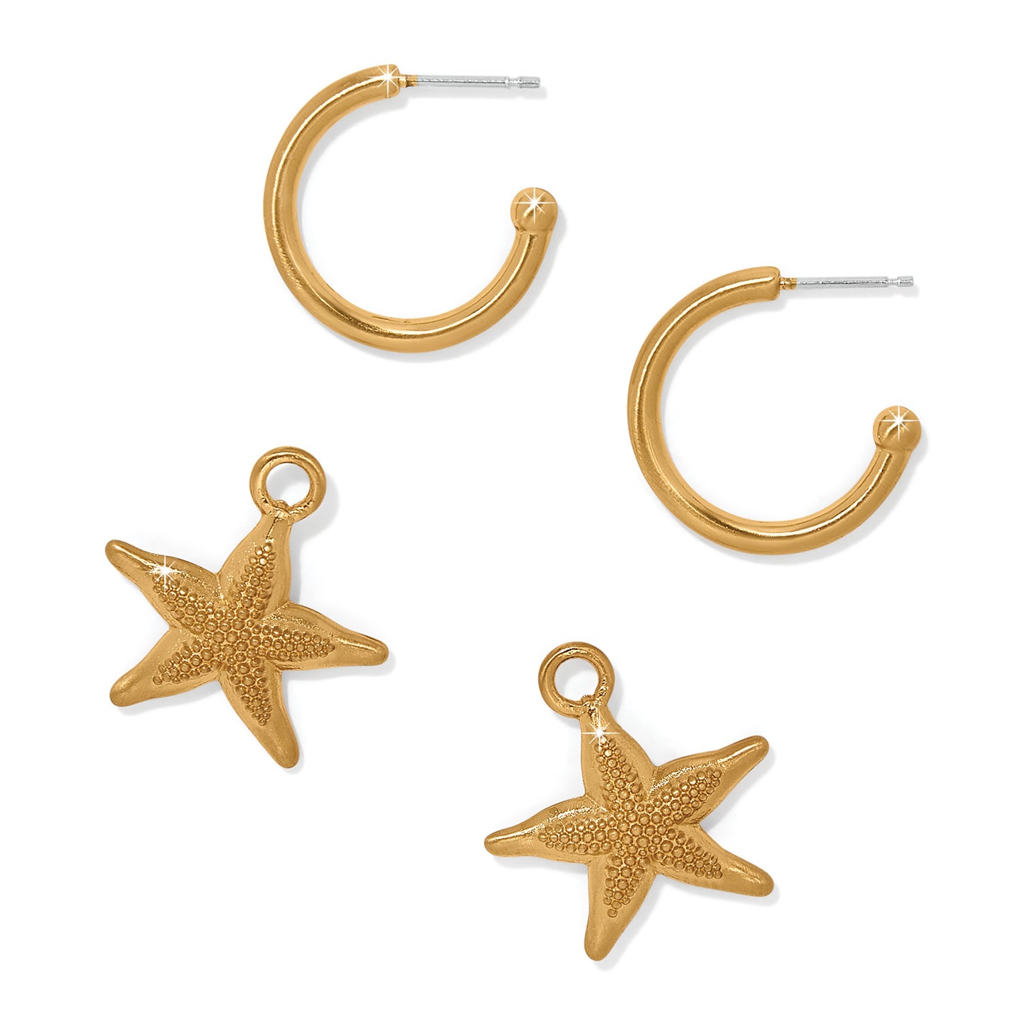 JA0174 Twilight Waters Starfish Hoop Earrings