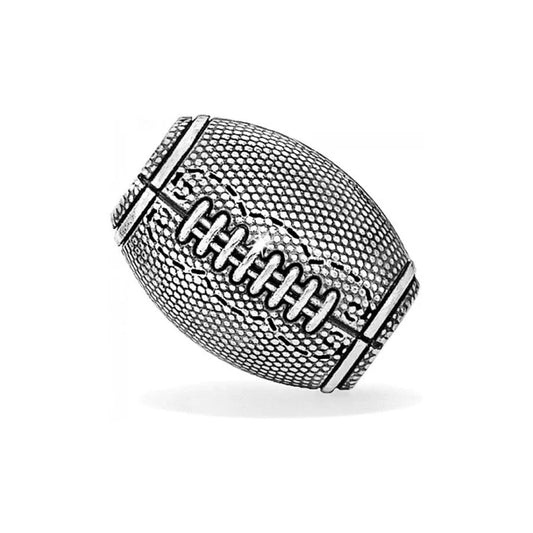 J98272 Sil/Stn Football bead