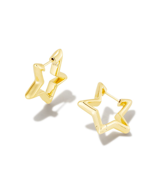 9608856218 STAR HUGGIE EARRINGS GOLD ONE SIZE