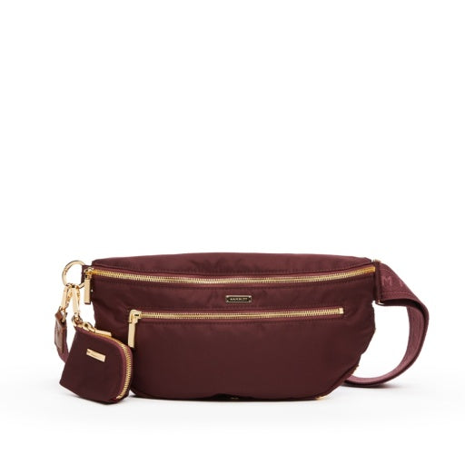 Charles Crossbody Large Wine Nylon/Gold