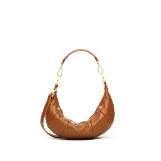 Erica Small Mahogany Pebble/Brushed Gold Red Zipper