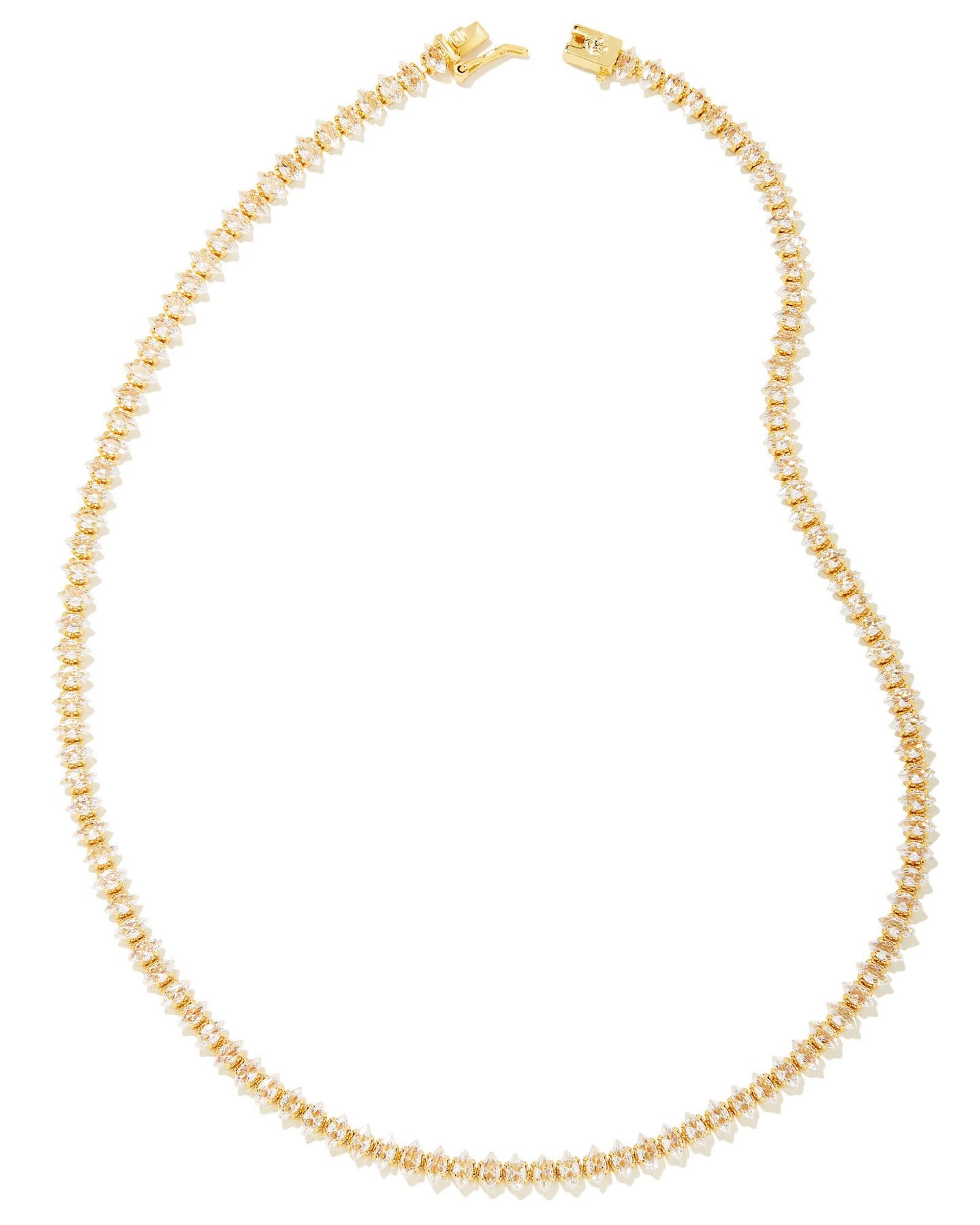 LARSAN TENNIS NECKLACE GOLD WHITE CZ ONE SIZE