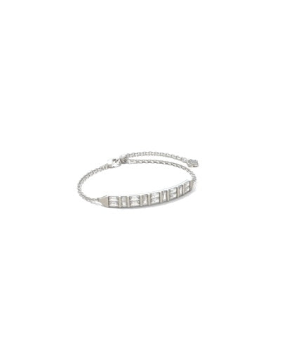 NEW!  9608856479 JAMIE DELICATE CHAIN BRACELET SILVER WHITE CZ ONE SIZE