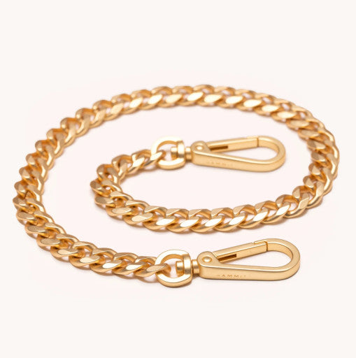 Metal Chain Shoulder Strap Brushed Gold