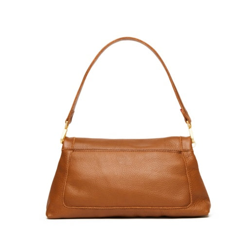 Beverly Medium Mahogany Pebble/Brushed Gold Red Zip