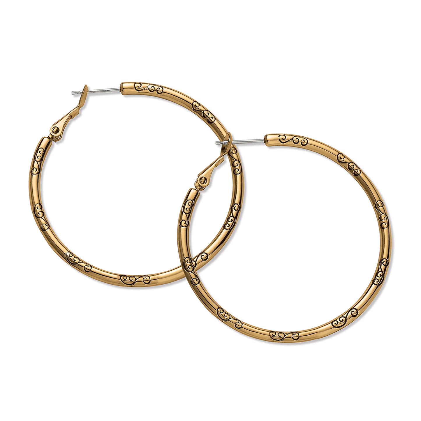 JA9917 Large GP Hoop Charm Earrings