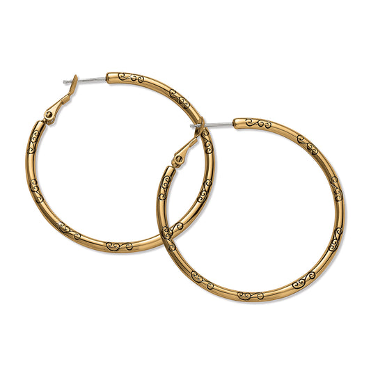 JA9917 Large GP Hoop Charm Earrings
