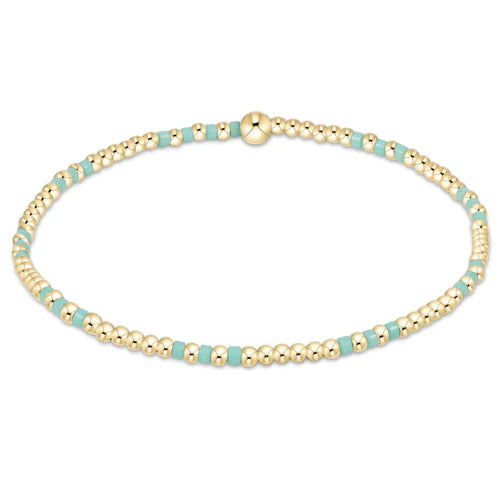 BHOPJOYP2MIN Hope Joy Pattern 2mm Bead Bracelet - Mint