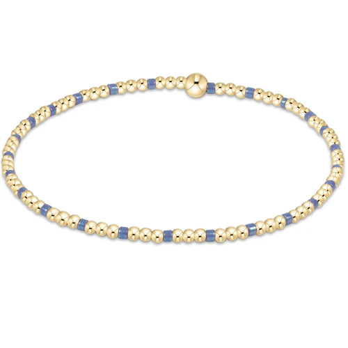 BHOPSINP2BBL Hope Sincerity Pattern 2mm Bead Bracelet - Bright Blue