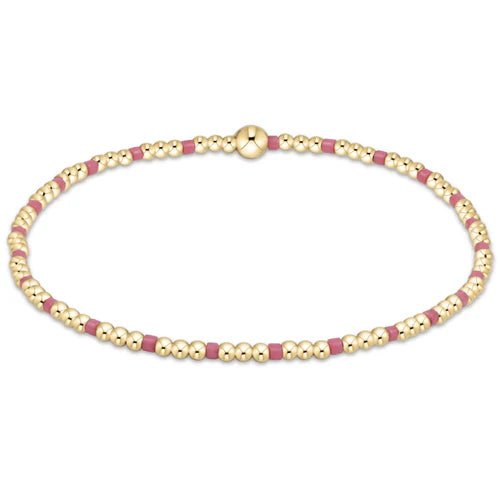 BHOPSINP2BP Hope Sincerity Pattern 2mm Bead Bracelet - Bright Pink