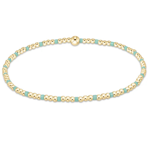 BHOPSINP2MIN Hope Sincerity Pattern 2mm Bead Bracelet - Mint