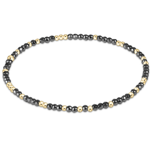 BEXHOPUNWSILFHEM2 enewton Extends - Hope Unwritten Silver Faceted Hematite 2mm Bead Bracelet