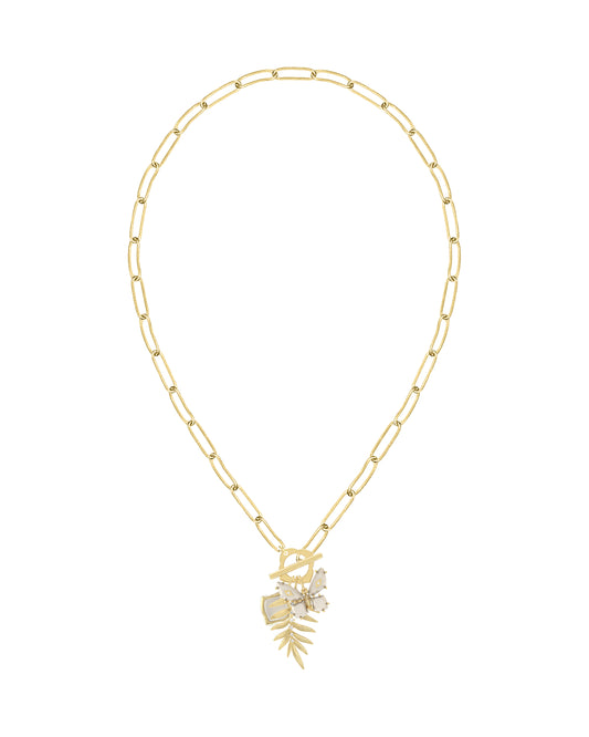 9608877311 BIANCA BUTTERFLY CHARM NECKLACE GOLD PINK MIX ONE SIZE