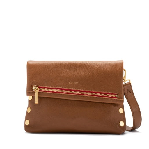 Vip Medium Mahogany Pebble/Brushed Gold Red Zipper