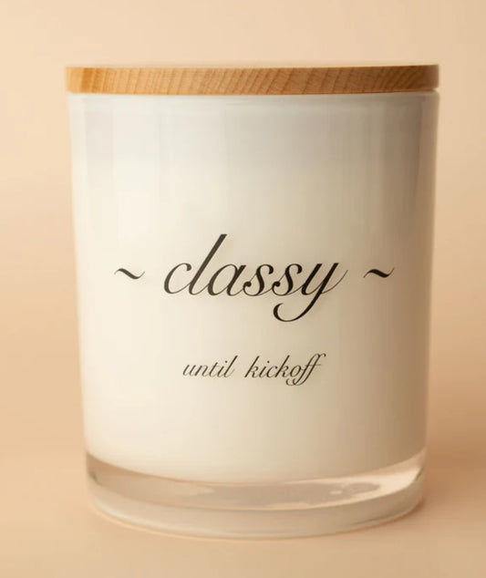 Classy until kickoff Candle