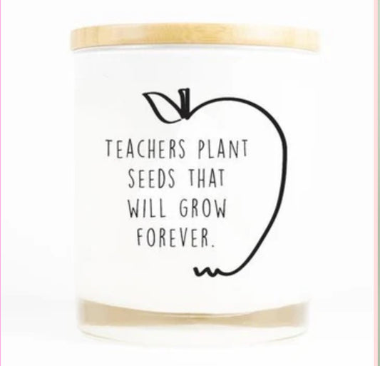 Teachers plant seeds Candle