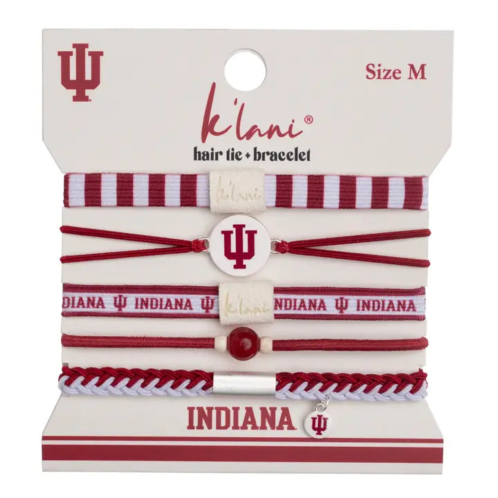 K'Lani Indiana Univ Hair Tie Bracelets