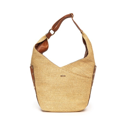 Tom Zip Cocoa Raffia/Gold