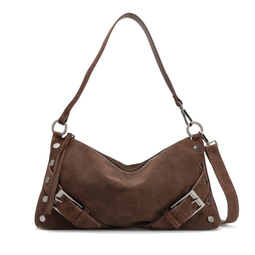 Kyle Medium Belted Suede/Gunmetal