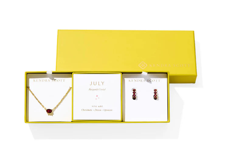 9608889537 CAILIN BIRTHSTONE GIFT SET GOLD BURGUNDY/JULY CRYSTAL ONE SIZE
