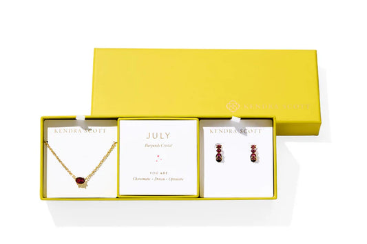 9608889537 CAILIN BIRTHSTONE GIFT SET GOLD BURGUNDY/JULY CRYSTAL ONE SIZE