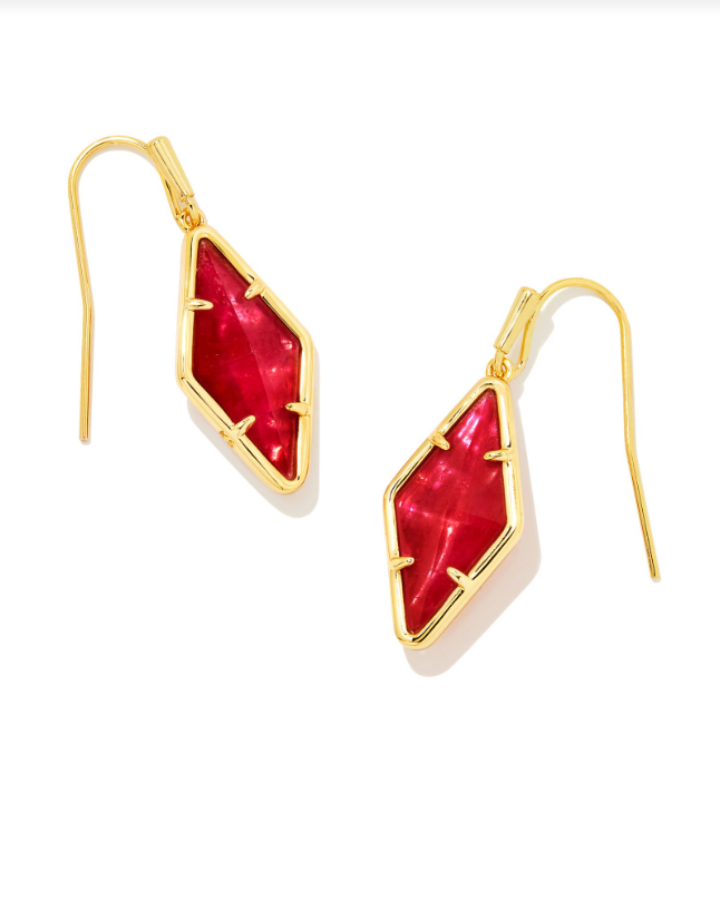 Kinsley Drop Earrings Gold Raspberry Illusion