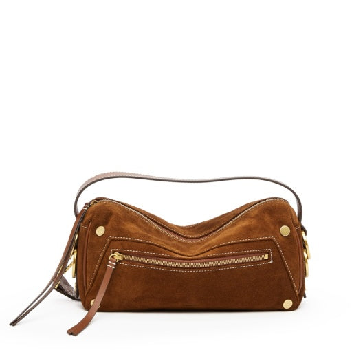 PREORDER NOW!  Doxie Medium Cinnamon Suede/Antique Gold