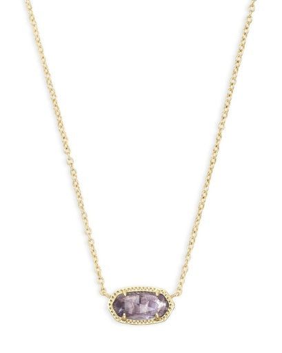 4217713087 ELISA SHORT PENDANT NECKLACE GOLD PURPLE AMETHYST ONE SIZE
