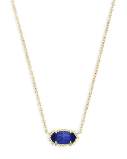 4217713811 ELISA SHORT PENDANT NECKLACE GOLD COBALT CATS EYE ONE SIZE