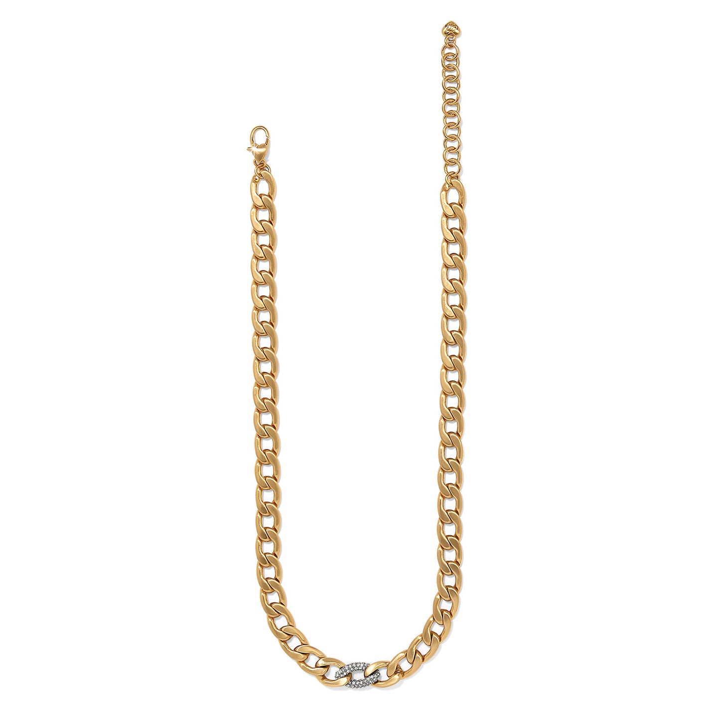 JM7650 Cleo Pave Link Gld Necklace