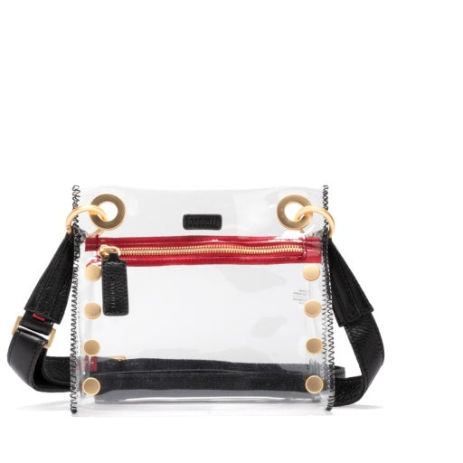Tony Small Clear Black/Brushed Gold Red Zipper