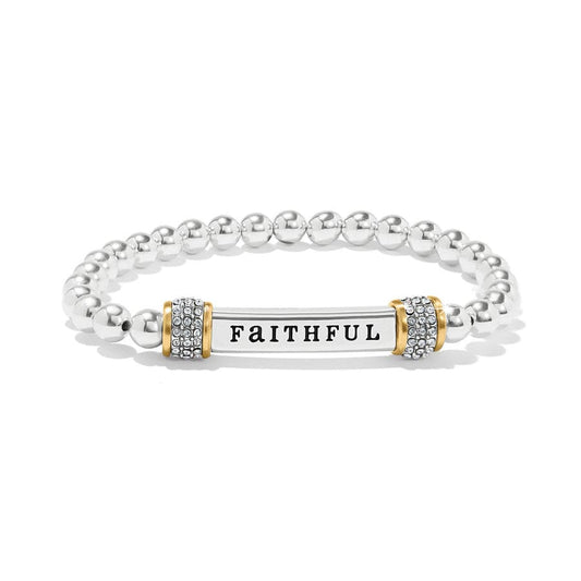 JF0188 Meridian Faithful Two Tone Stretch Bracelet
