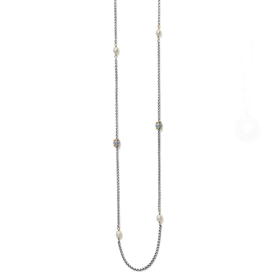 JM7450 Meridian Petite Pearl Two Tone Long Necklace