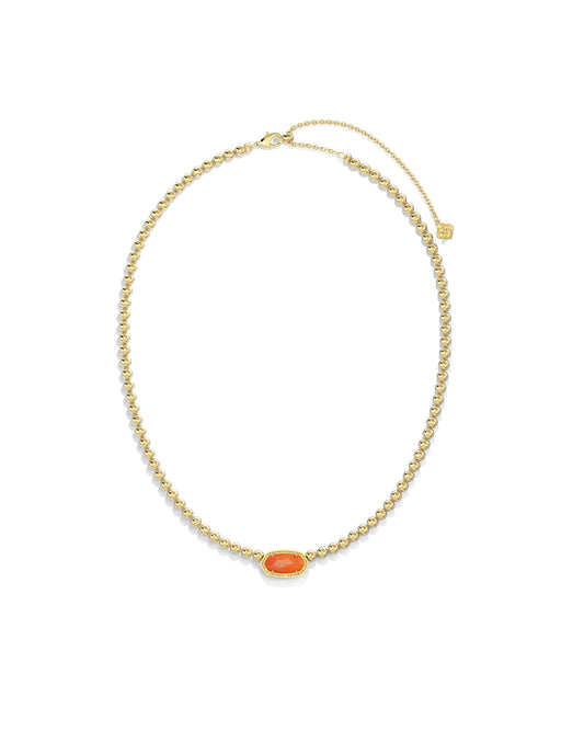 9608881704 ELISA BEADED NECKLACE GOLD PAPAYA MOTHER OF PEARL ONE SIZE
