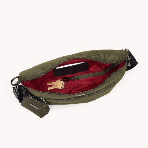 Charles Crossbody Large Jade Nylon/Gunmetal