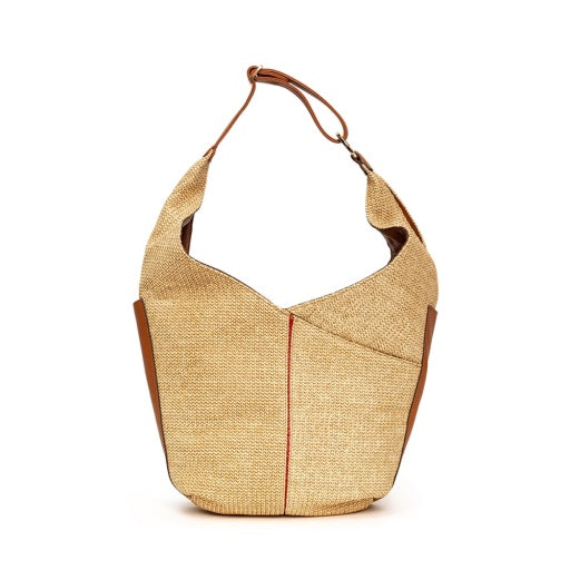 Tom Zip Cocoa Raffia/Gold