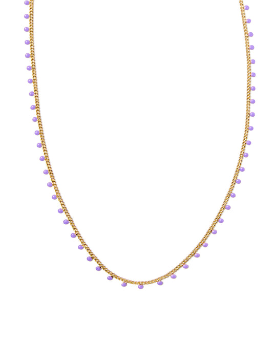 KELSEY STRAND NECKLACE GOLD PURPLE ENAMEL ONE SIZE