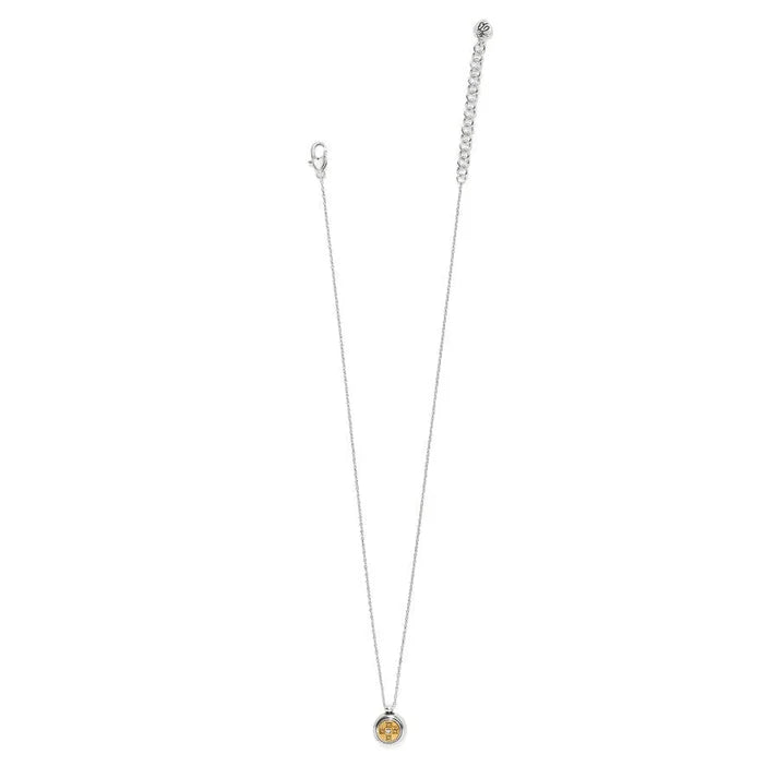 JM7613 Mosaic Round Two Tone Mini Necklace