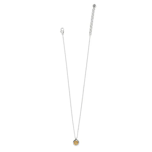 JM7613 Mosaic Round Two Tone Mini Necklace
