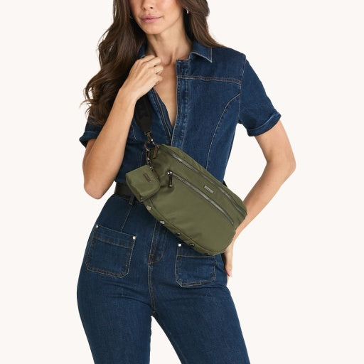 Charles Crossbody Large Jade Nylon/Gunmetal